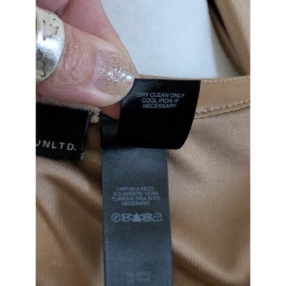 CITY UNLTD Toffee Gold Ruffle V-neck Long Sleeve Blouse SZ XL - Picture 12 of 13